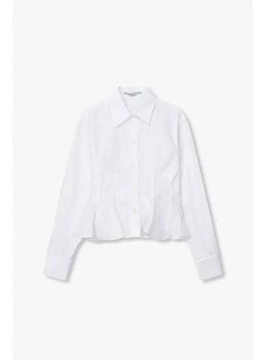 STELLA McCARTNEY Roll Up Cuff Cotton Peplum Shirt White - STELLA MCCARTNEY - BALAAN 1