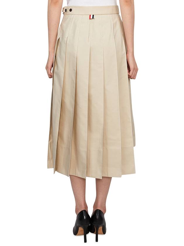 Classic Typewriter Midi Pleated Skirt Khaki - THOM BROWNE - BALAAN 4