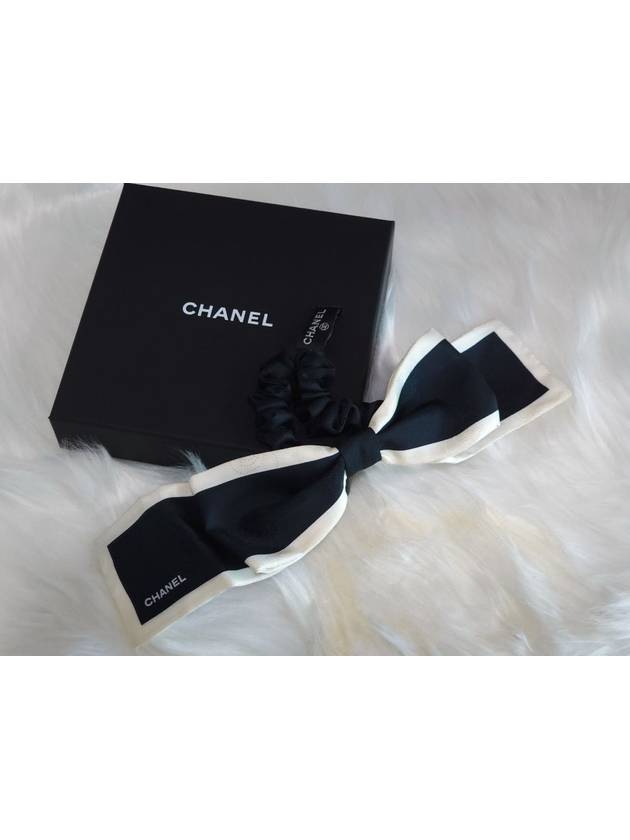 Hair Chouchou Ribbon Silk Scrunchie Black - CHANEL - BALAAN 5