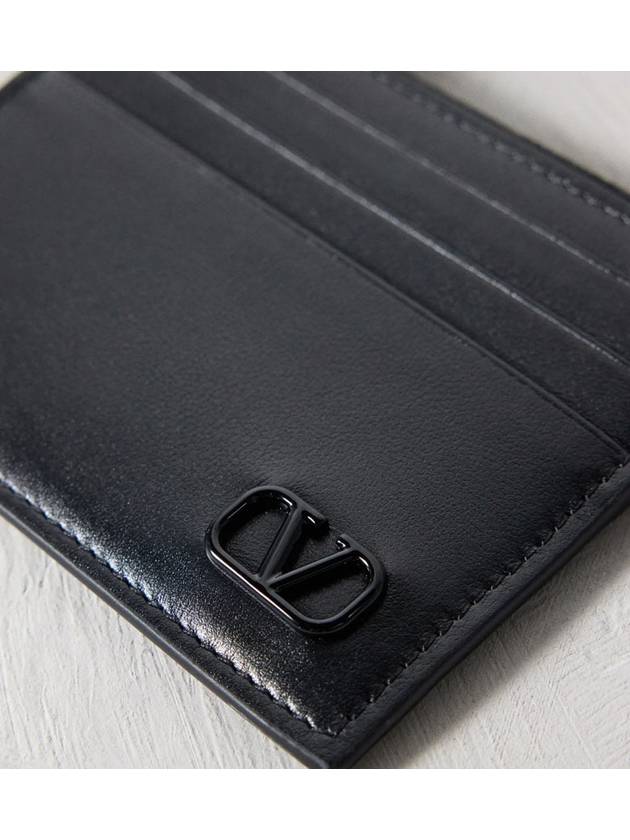 V Logo Card Wallet Black - VALENTINO - BALAAN 6