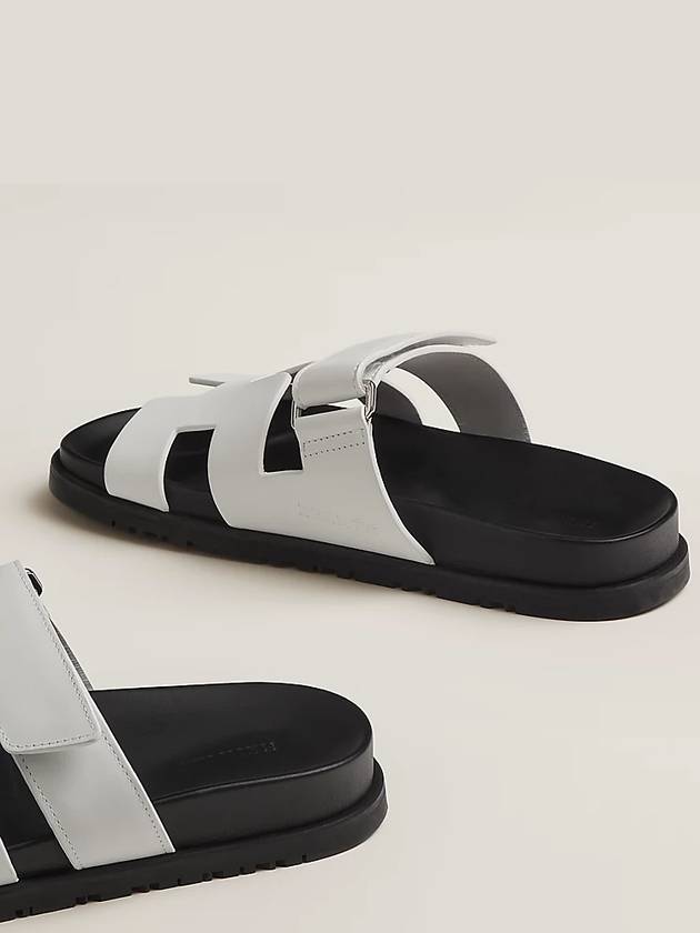 Chypre Calfskin Sandals Blanc - HERMES - BALAAN 9