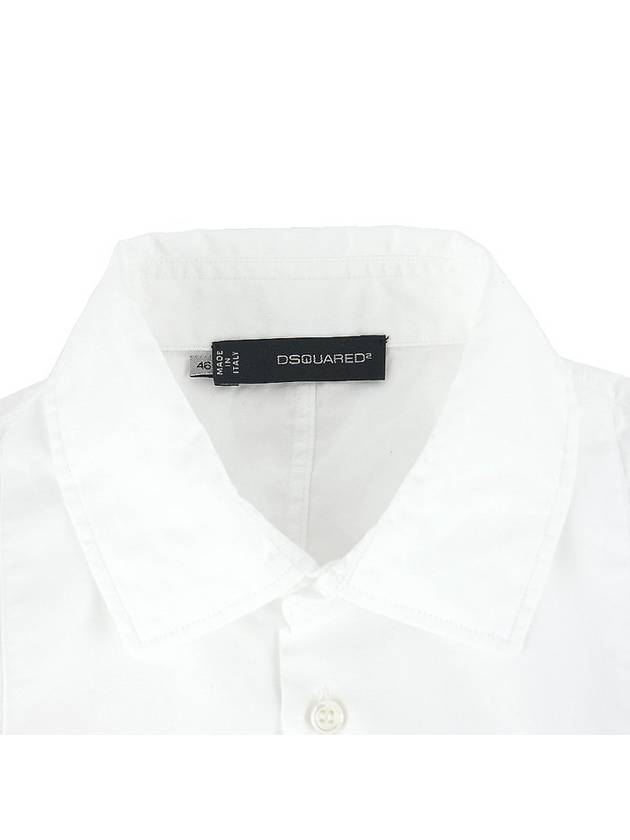 slim fit long sleeve shirt white - DSQUARED2 - BALAAN.