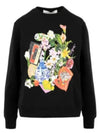 Graphic Print Cotton Sweatshirt Black - GOLDEN GOOSE - BALAAN 2