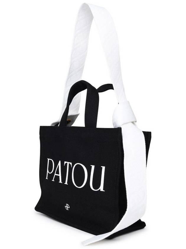 Logo Print Cotton Tote Bag Black - PATOU - BALAAN 3