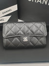 Classic medium wallet caviar black silver plate AP0232 - CHANEL - BALAAN 1