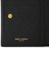 Uptown Compact Grain De Poudre Embossed Leather Halfwallet Black - SAINT LAURENT - BALAAN 10