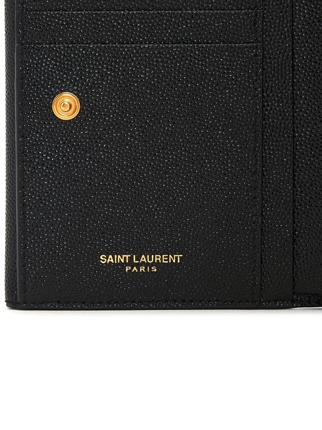 Uptown Compact Grain De Poudre Embossed Leather Halfwallet Black - SAINT LAURENT - BALAAN 10