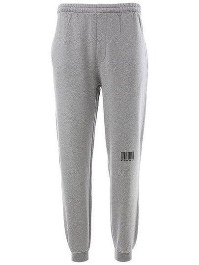 Barcode Cotton Jogger Track Pants Grey Melange - VETEMENTS - BALAAN 2