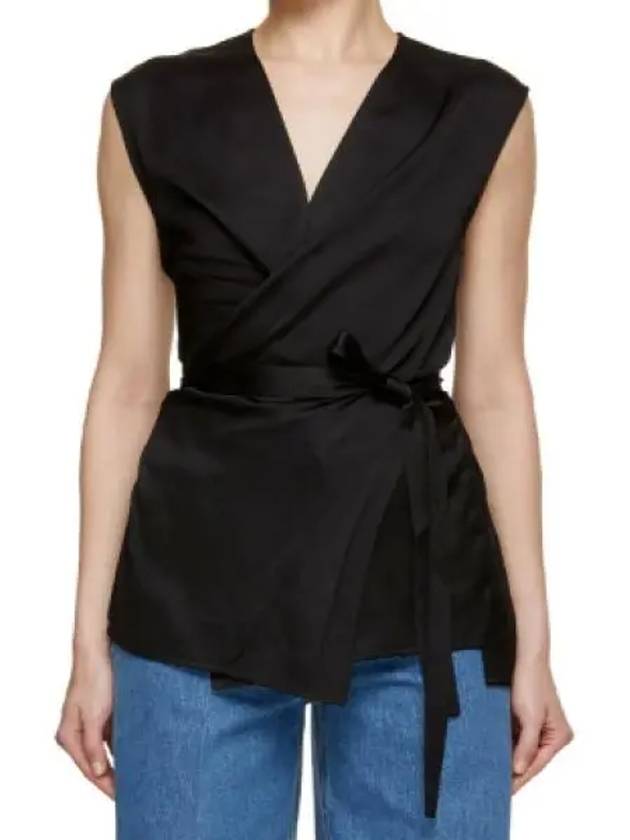 Twisted Satin Tie Sleeveless Black - TOTEME - BALAAN 2