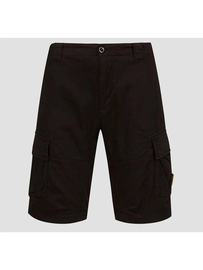 Stretch Satin Cargo Shorts Black - CP COMPANY - BALAAN 2