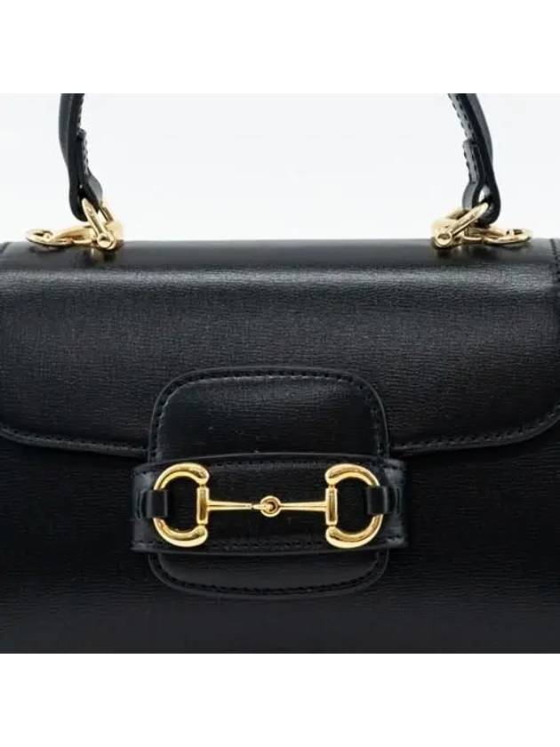 Horsebit 1955 Top Handle Mini Leather Tote Bag Black - GUCCI - BALAAN 6