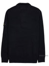 Wappen Patch Half Button Lambswool Knit Top Black - STONE ISLAND - BALAAN 3