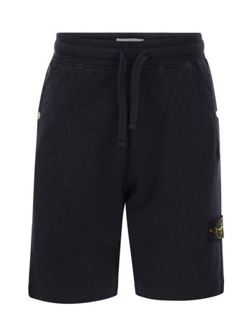 Compass Badge Cotton Track Shorts Navy - STONE ISLAND - BALAAN 1