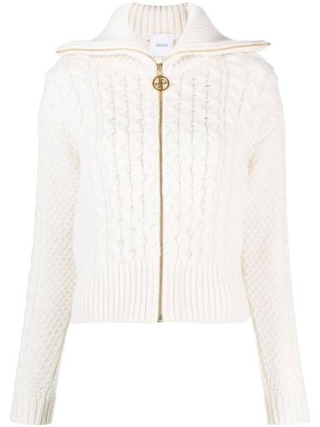 cable wool cashmere knit top white - PATOU - BALAAN 1