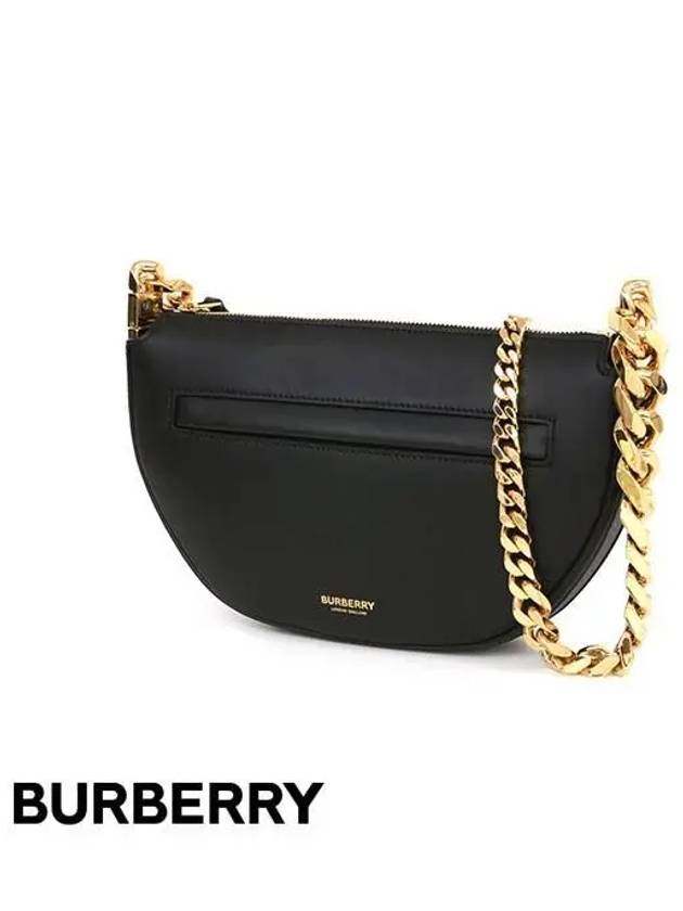 Mini Leather Zipper Olympia Shoulder Bag Black - BURBERRY - BALAAN 3