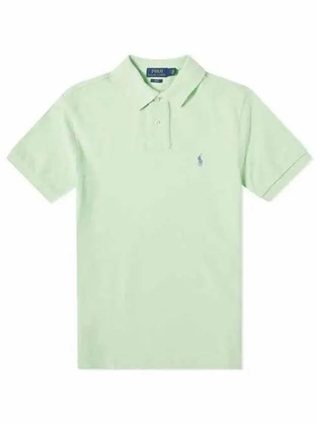 Embroidered Pony Logo Blue Polo Shirt Green - POLO RALPH LAUREN - BALAAN 1