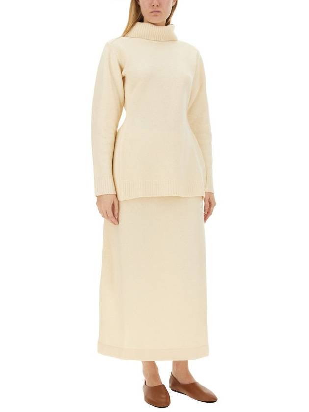 Midi Skirt J02MA0156 J14614109 IVORY - JIL SANDER - BALAAN 3