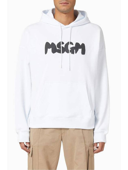 Lettering Logo Print Hoodie White - MSGM - BALAAN 2