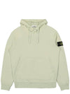 Logo Patch Cotton Fleece Hoodie Musk Green - STONE ISLAND - BALAAN 2