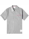 RWB Pocket Interlock Cotton Short Sleeve Polo Shirt Grey - THOM BROWNE - BALAAN 3