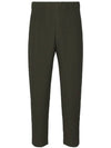 Men's Pleated Straight Pants Khaki - ISSEY MIYAKE - BALAAN 2