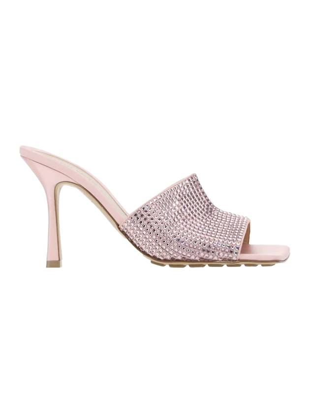 Women's Satin Sparkle Sandals Heels Pink - BOTTEGA VENETA - BALAAN 1