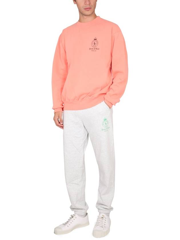 Crown Crew Neck Sweatshirt Grapefruit - SPORTY & RICH - BALAAN 8