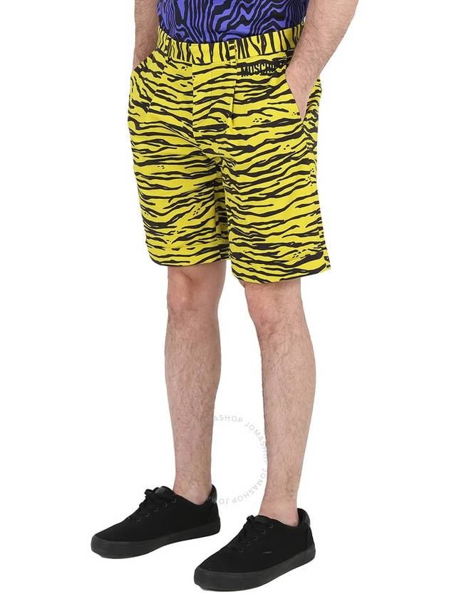 Moschino Men's Yellow Printed Stretch Cotton Shorts, Brand Size 44 (Waist Size 29") - MOSCHINO - BALAAN 2