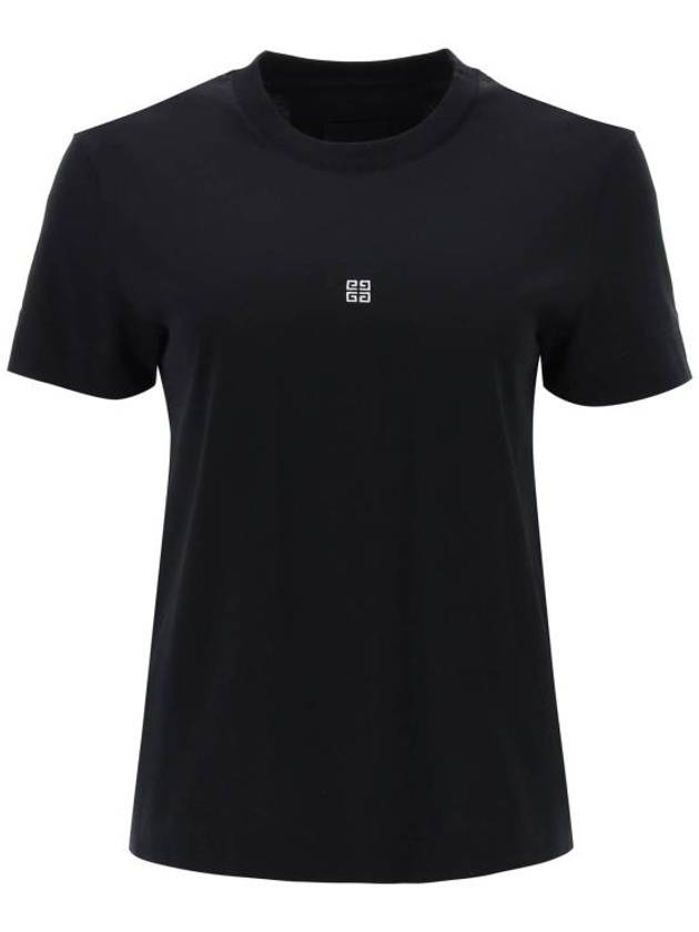 Embroidered Logo Cotton Short Sleeve T-Shirt Black - GIVENCHY - BALAAN 2