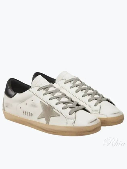 Women's Black Heel Tab Superstar Low Top Sneakers White Black - GOLDEN GOOSE - BALAAN 2