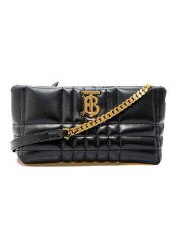 TB Patch Quilted Lambskin Chain Cross Bag Black - BURBERRY - BALAAN 1