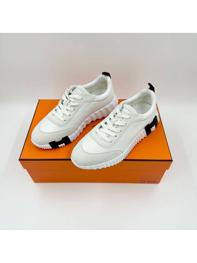 Bouncing Leather Low Top Sneakers Blanc - HERMES - BALAAN 2