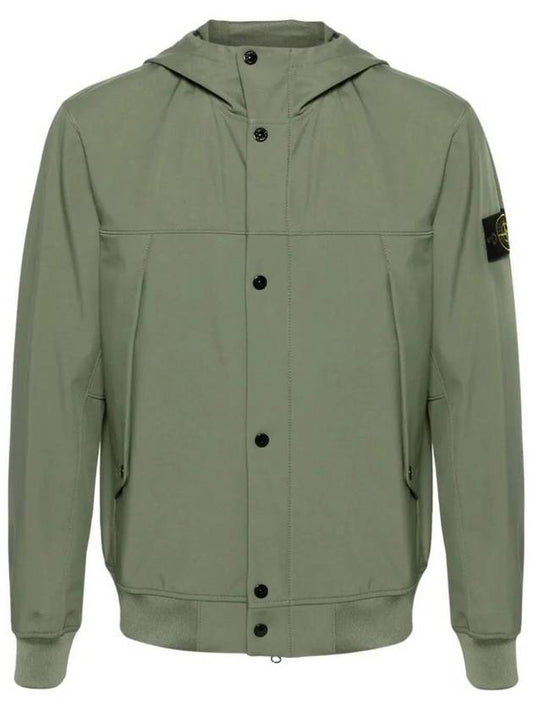 Light Soft Shell R E Dye Technology In Recycled Polyester Hooded Jacket Green - STONE ISLAND - BALAAN 2