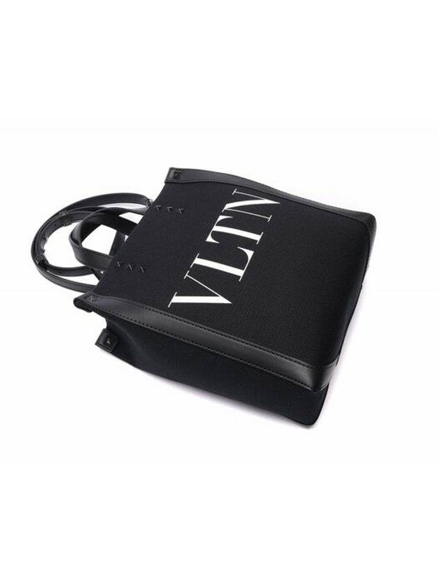 VLTN Ecolab Mini Canvas Tote Bag Black - VALENTINO - BALAAN 4