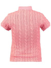 Women's Pony Embroidered Short Sleeve Collared Knit Top Pink - POLO RALPH LAUREN - BALAAN 4