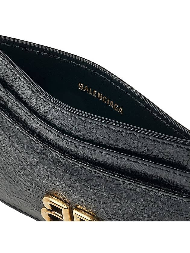 Embellished Logo Leather Card Wallet Black - BALENCIAGA - BALAAN 10