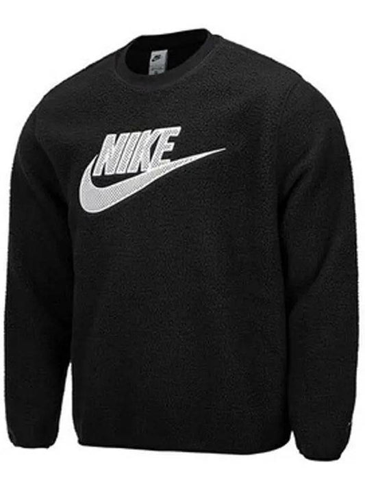 Sportswear Essential Sherpa Sweatshirt Black - NIKE - BALAAN 1