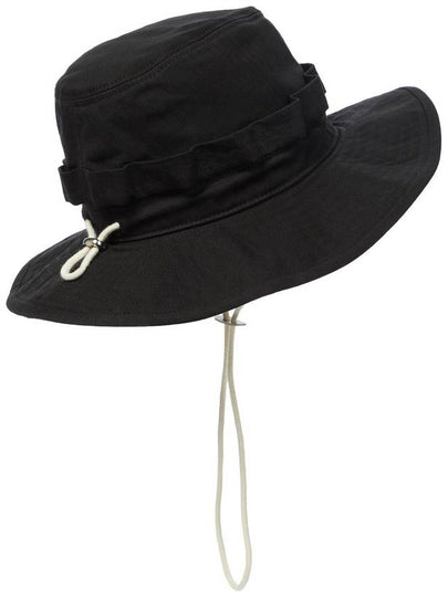 Wide Brim Cotton Bucket Hat Black - JIL SANDER - BALAAN 2