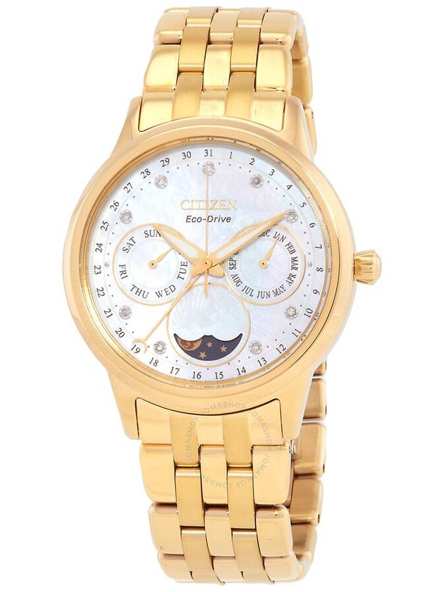 Citizen Calendrier Moon Phase Diamond White Mother of Pearl Dial Ladies Watch FD0002-57D - CITIZEN - BALAAN 1