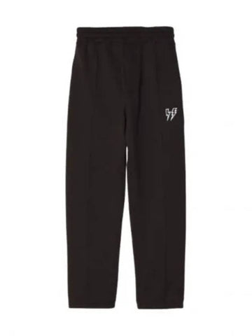 Loose Low Rise Embroidered Bolt Track Pants Black - NEIL BARRETT - BALAAN 1