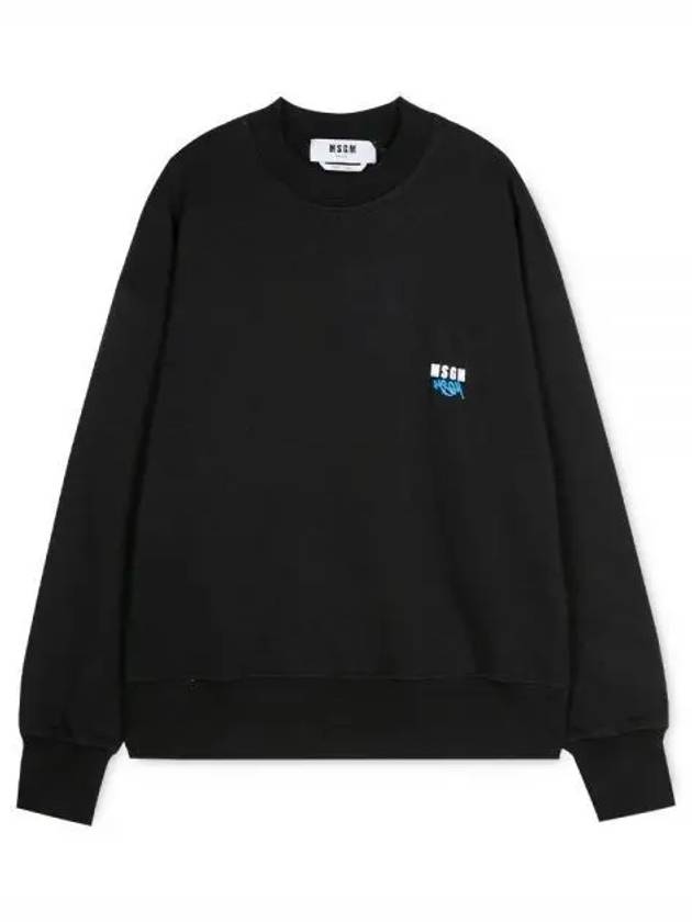 Logo Crew Neck Sweatshirt Black - MSGM - BALAAN 2