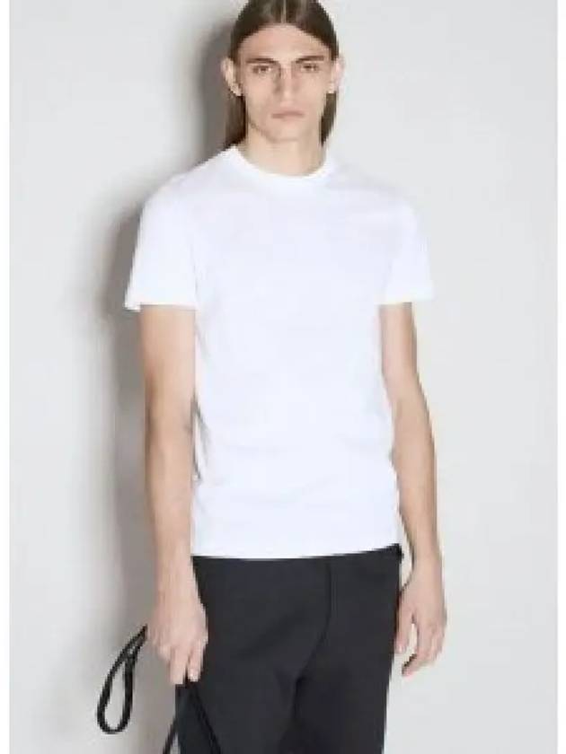 Cotton Jersey Short Sleeve T-Shirt 3 Pack Set White - PRADA - BALAAN 2