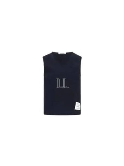 Women's Pick Rib Gusset Boat Neck Sleeveless Navy - THOM BROWNE - BALAAN 2