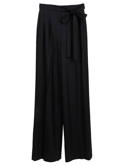 Acqui Wool Wide Pants Black - MAX MARA - BALAAN 2