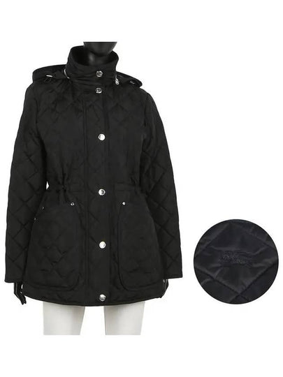 Diamond Quilted Long Nylon Jacket Black - BURBERRY - BALAAN 2