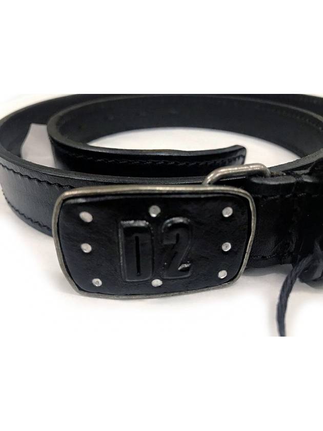 Men's Metal Buckle Leather Belt Black - DSQUARED2 - BALAAN 5