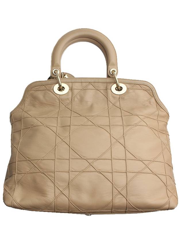 Cannage Beige Lambskin Tote Bag - DIOR - BALAAN 3