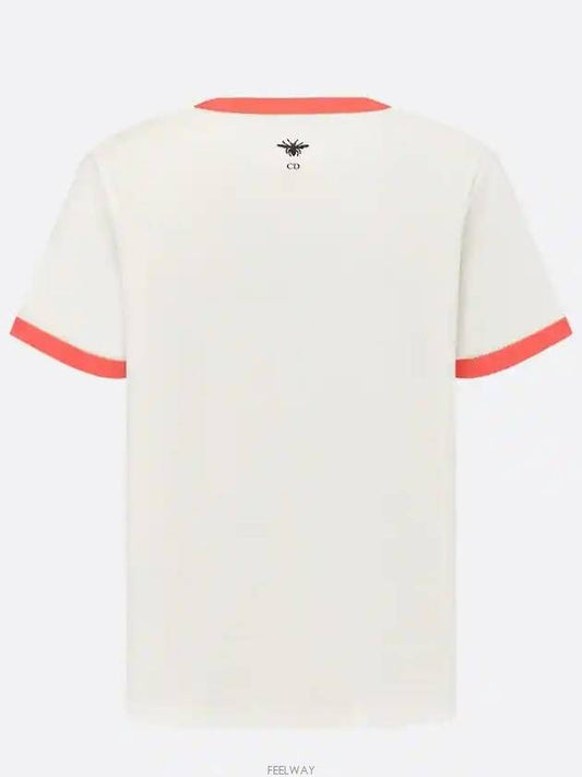 Dioriviera T Shirt Ecru Coral Cotton Jersey - DIOR - BALAAN 2