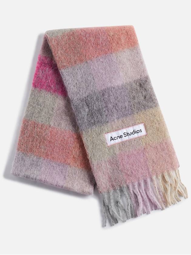 Check Mohair Muffler Fuchsia Lilac Pink - ACNE STUDIOS - BALAAN 2