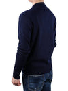 Small Heart Logo Wool Cardigan Navy - AMI - BALAAN 6